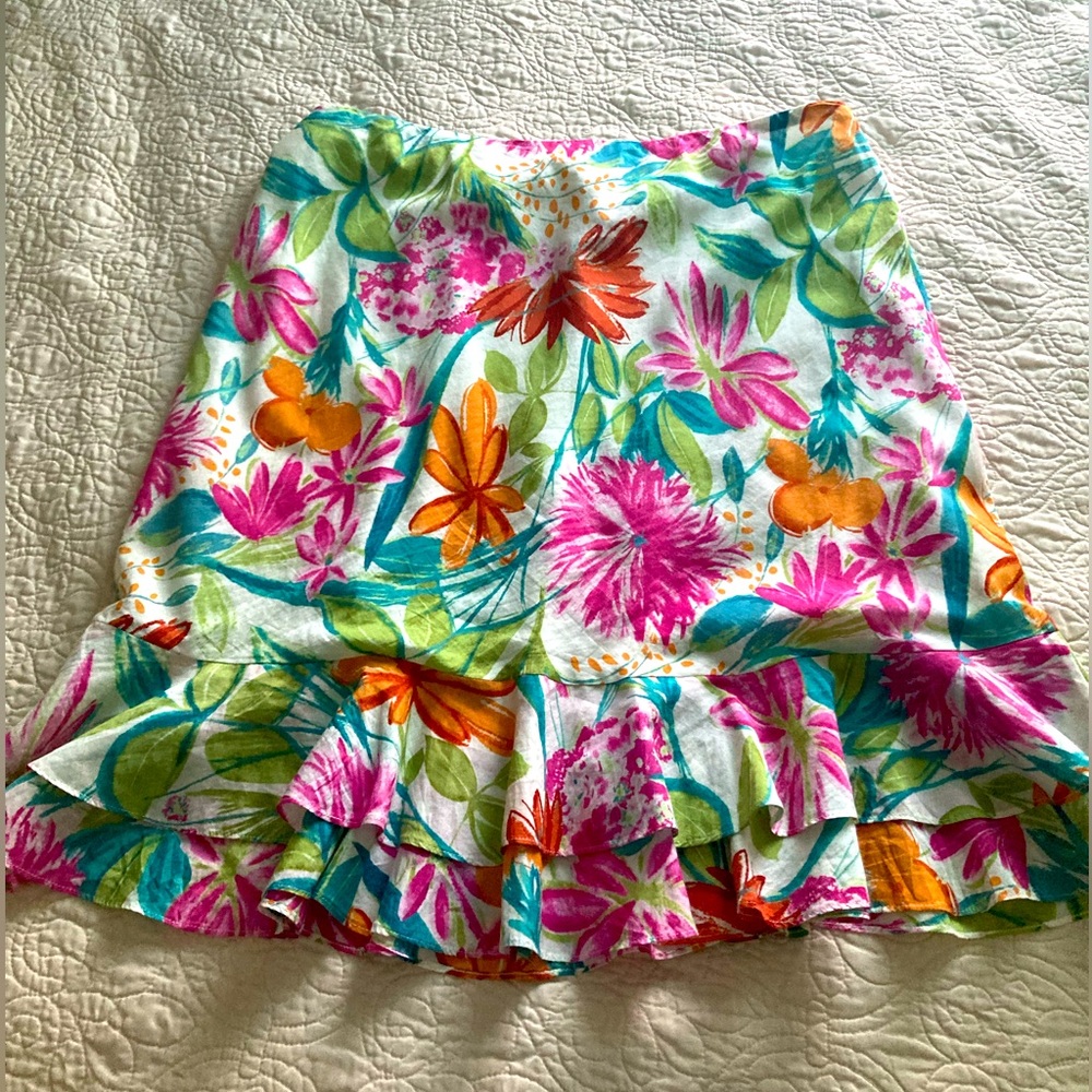 Tommy Bahama ruffled floral skirt
